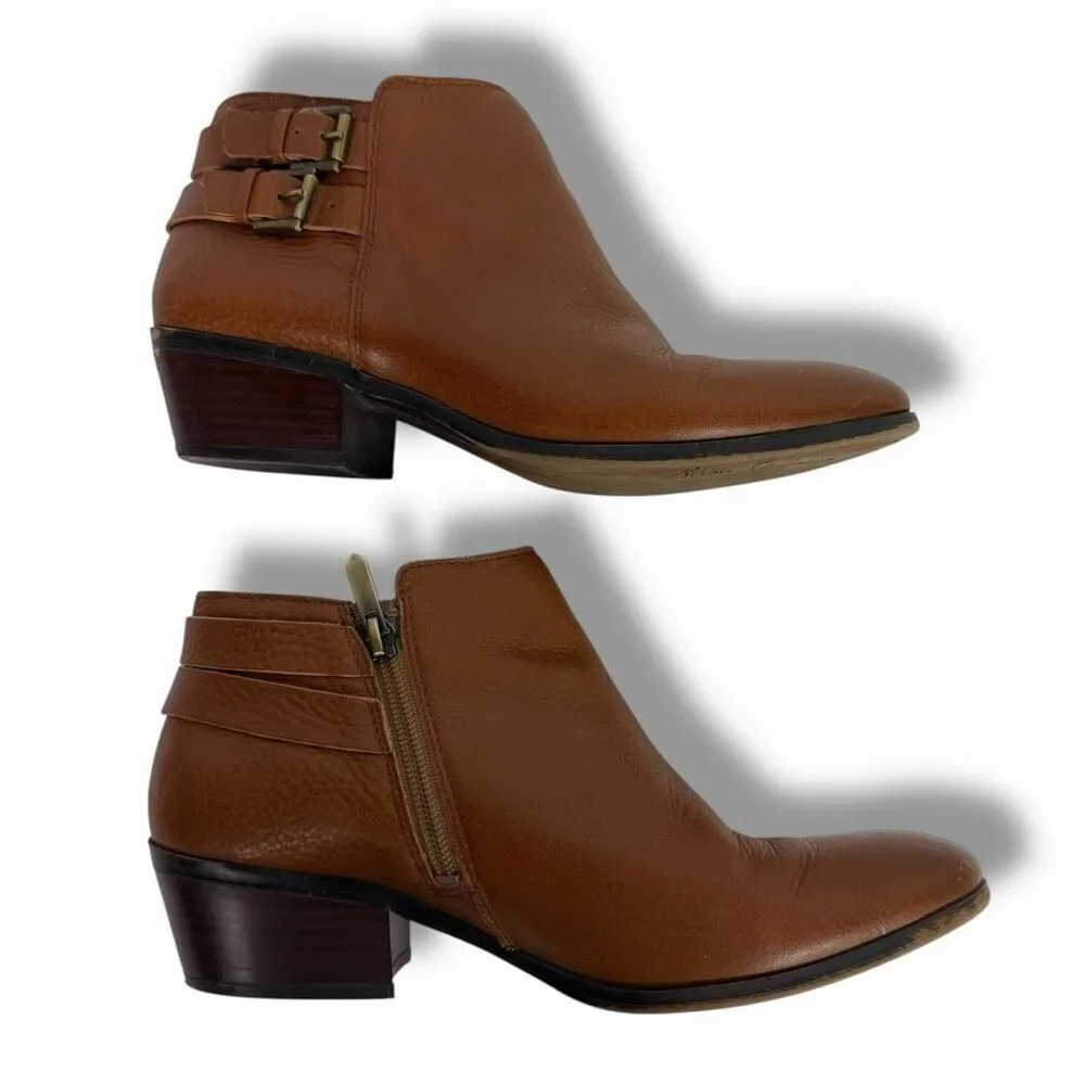 Sam Edelman Women’s Petal Pebbled Leather Bootie Cognac 8.5